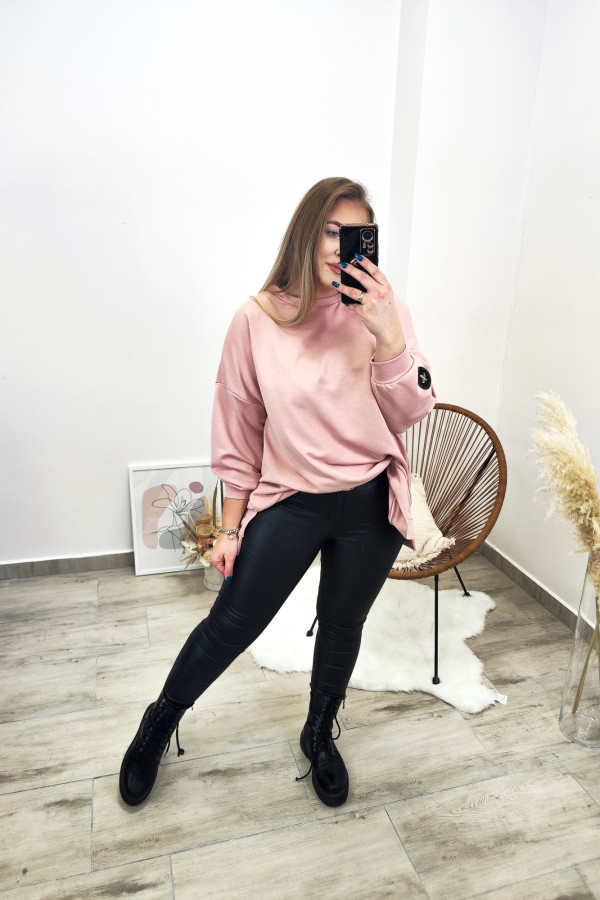 Różowa oversizowa bluza o kroju nietoperza Chiara 1
