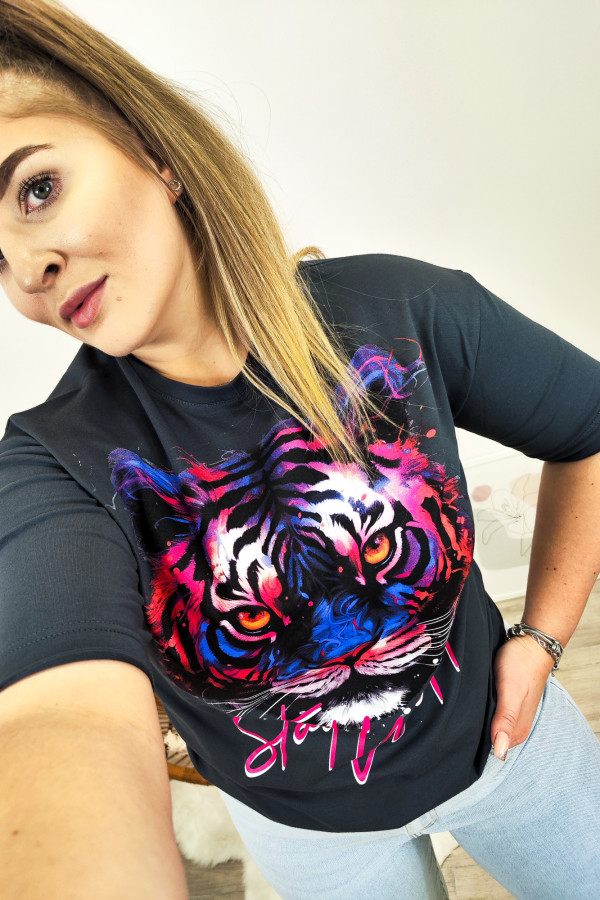Grafitowy T-shirt z tygrysem Tiger Grey 4