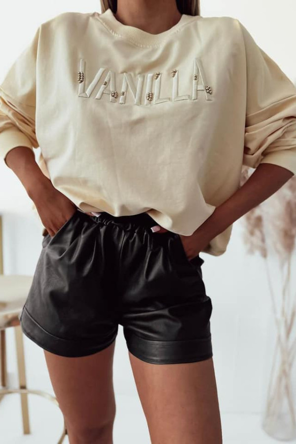 Waniliowa bluza z wyszywanym napisem Vanilla