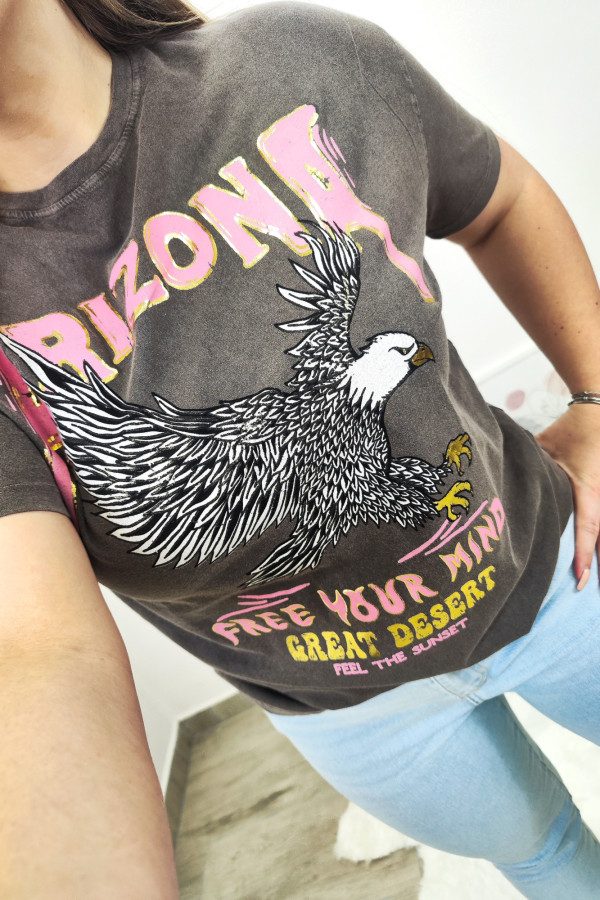 Grafitowy T-shirt z orłem Arizona 6