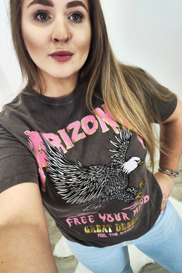 Grafitowy T-shirt z orłem Arizona 2