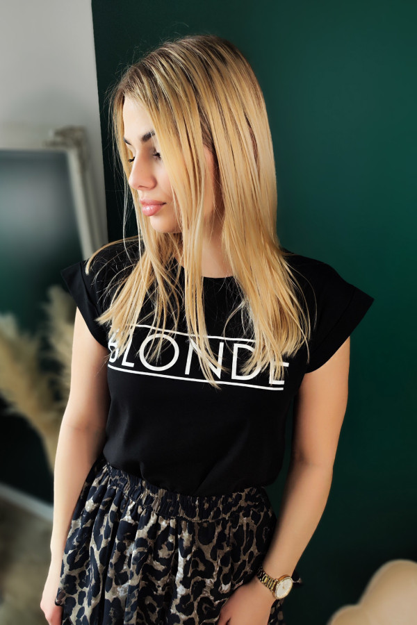 Czarny T-shirt Blonde