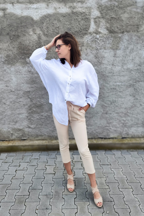 Oversizowa muślinowa biała koszula Lana 4