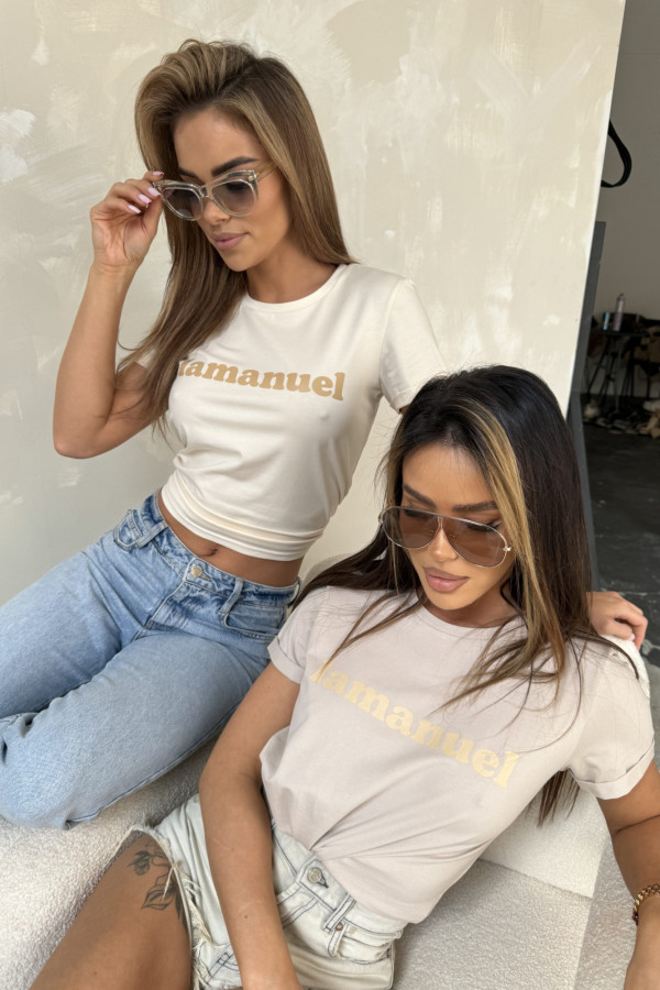 T-shirt waniliowy La Manuel Double 8
