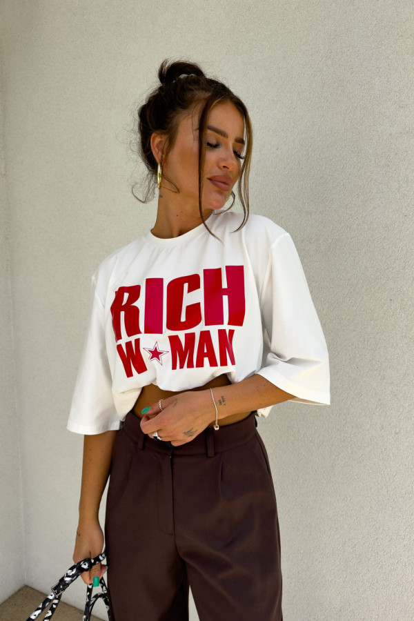 Oversize t-shirt ecru RICH WOMAN