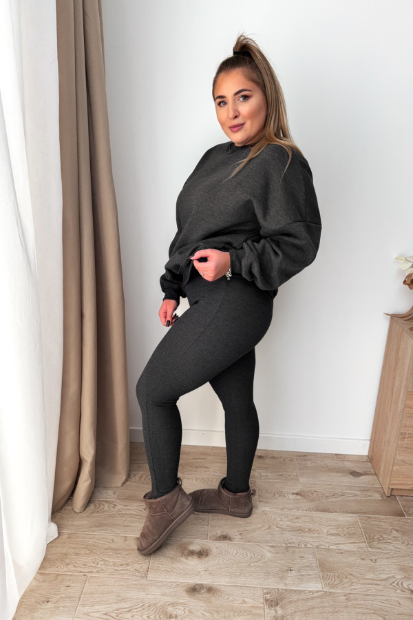 Komplet dresowy bluza oversize + legginsy Comfort - grafit 5