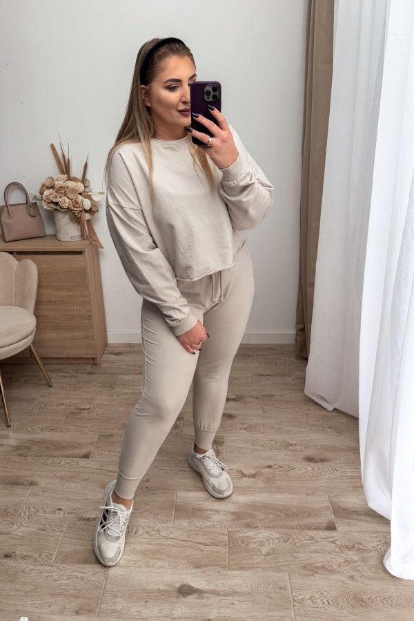 Komplet dresowy bluza oversize + spodnie dresowe Allesi - beż 1