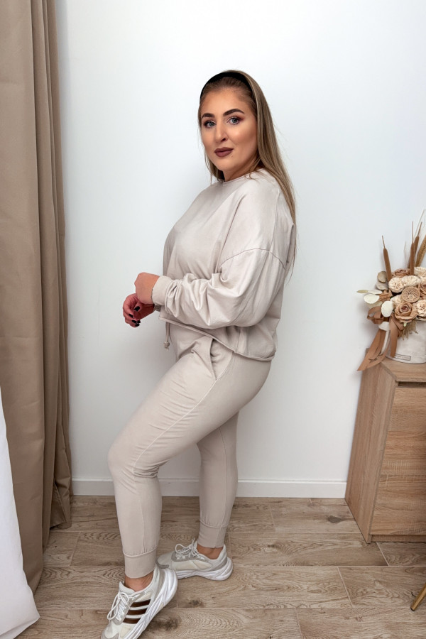 Komplet dresowy bluza oversize + spodnie dresowe Allesi - beż