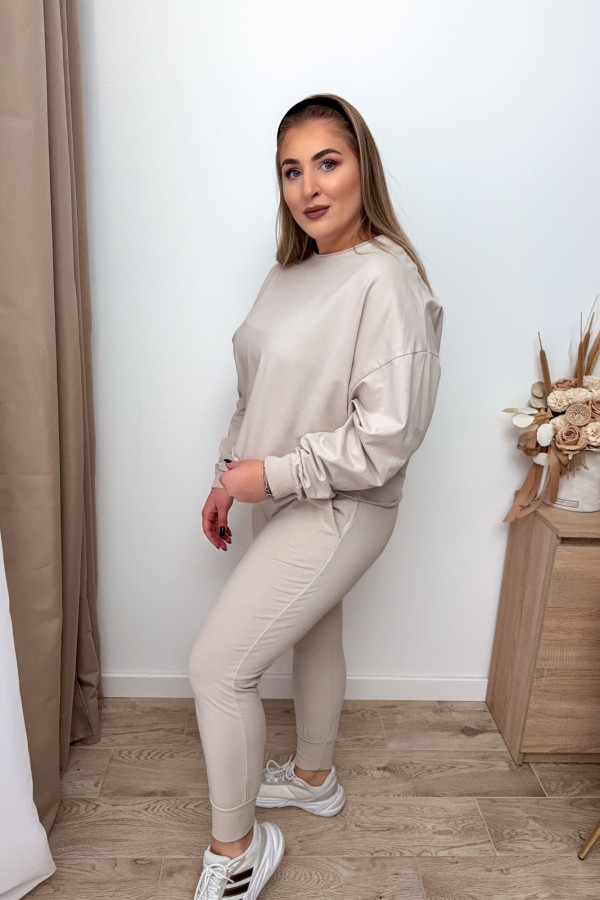 Komplet dresowy bluza oversize + spodnie dresowe Allesi - beż 6