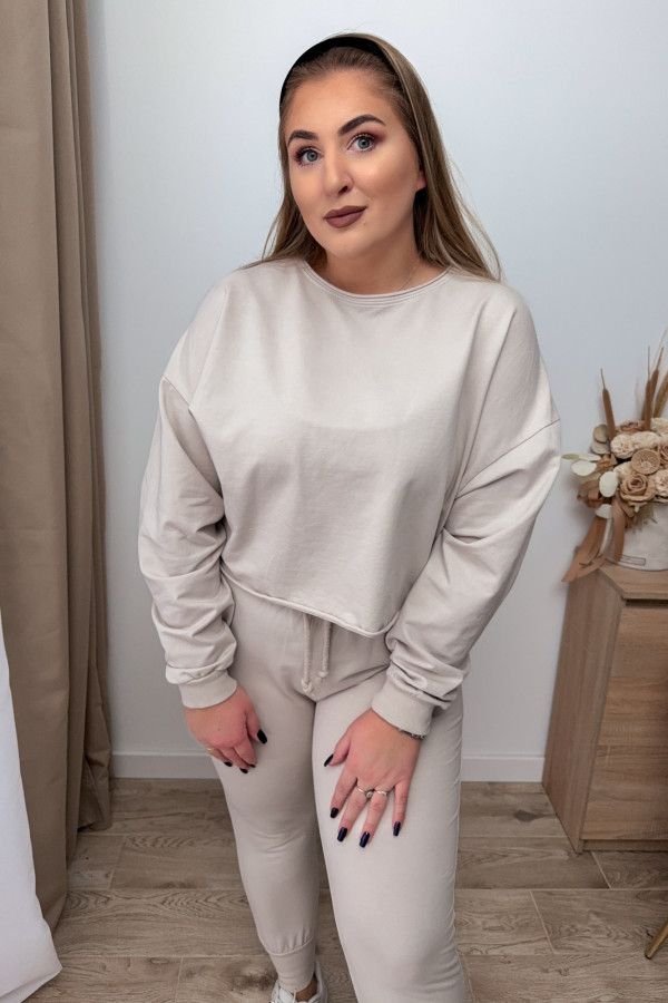 Komplet dresowy bluza oversize + spodnie dresowe Allesi - beż 7