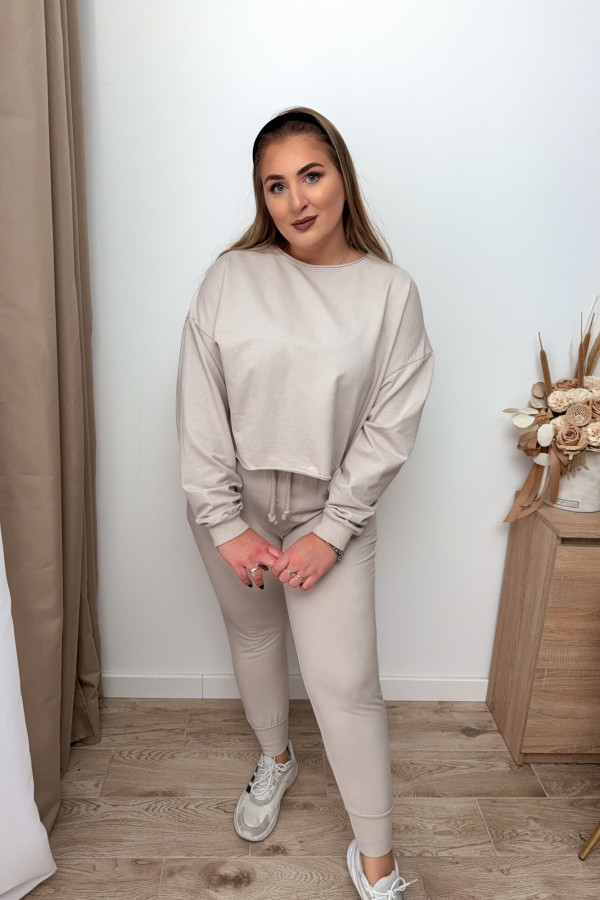 Komplet dresowy bluza oversize + spodnie dresowe Allesi - beż 8