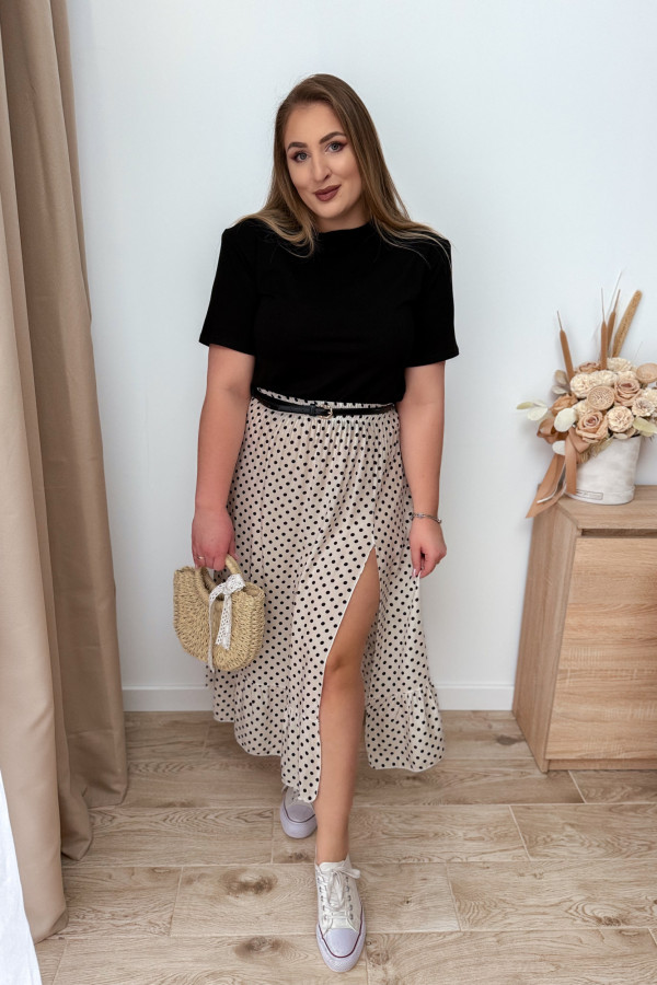 Koszulka bawełniana krótka z poduszkami na ramionach Fashion - czarna 4