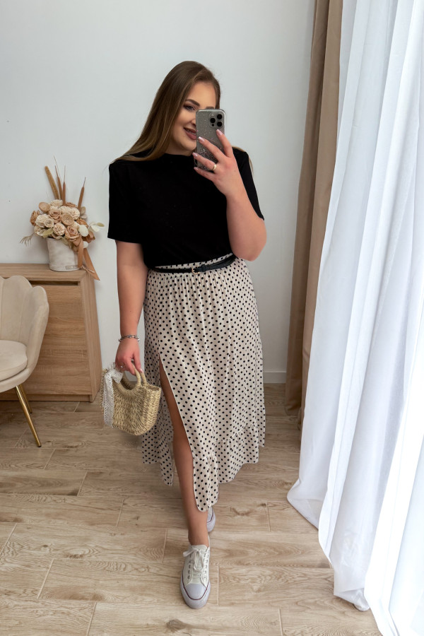 Koszulka bawełniana krótka z poduszkami na ramionach Fashion - czarna 5
