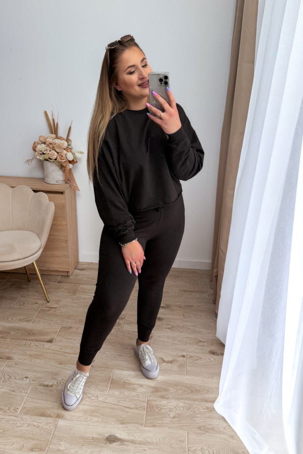 Komplet dresowy bluza oversize + spodnie dresowe Allesi - czekolada 2