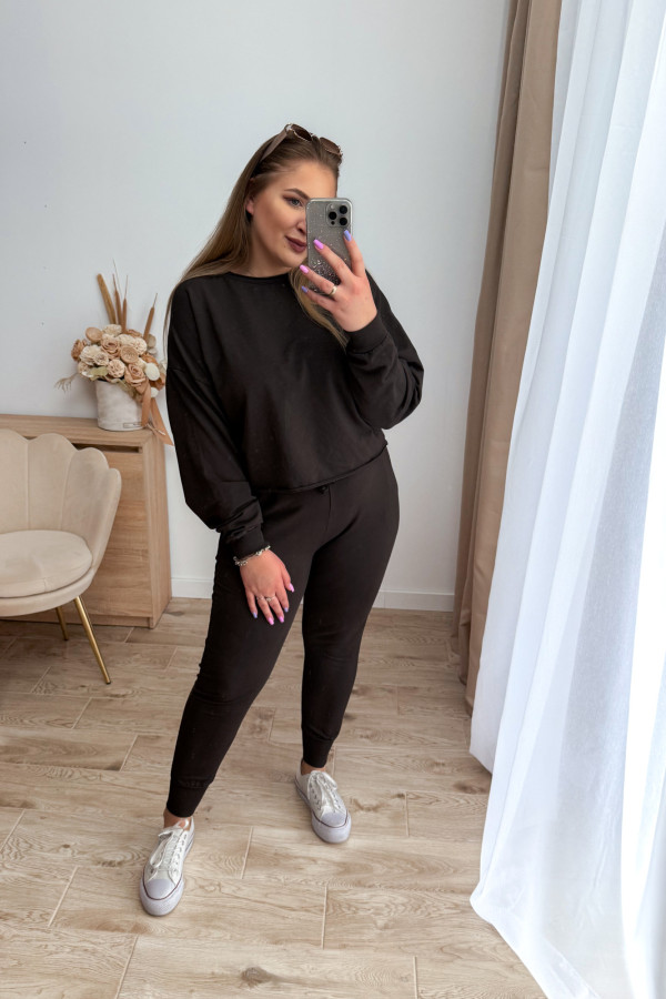 Komplet dresowy bluza oversize + spodnie dresowe Allesi - czekolada 3