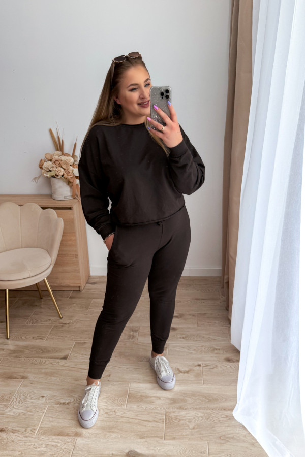 Komplet dresowy bluza oversize + spodnie dresowe Allesi - czekolada 5