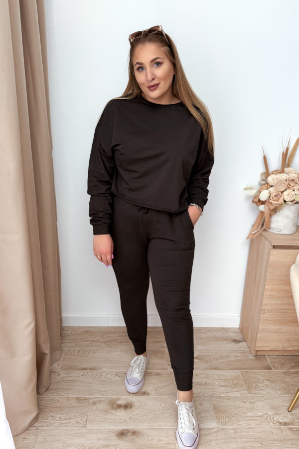 Komplet dresowy bluza oversize + spodnie dresowe Allesi - czekolada 6