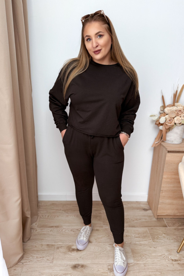 Komplet dresowy bluza oversize + spodnie dresowe Allesi - czekolada 7