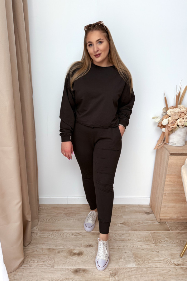 Komplet dresowy bluza oversize + spodnie dresowe Allesi - czekolada 8