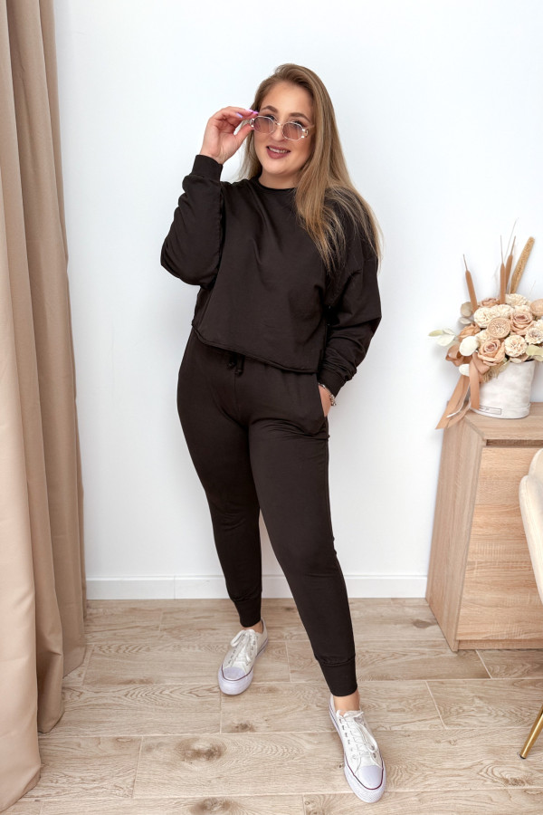 Komplet dresowy bluza oversize + spodnie dresowe Allesi - czekolada