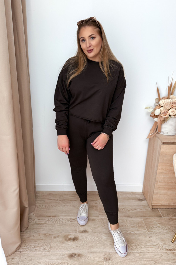 Komplet dresowy bluza oversize + spodnie dresowe Allesi - czekolada 10