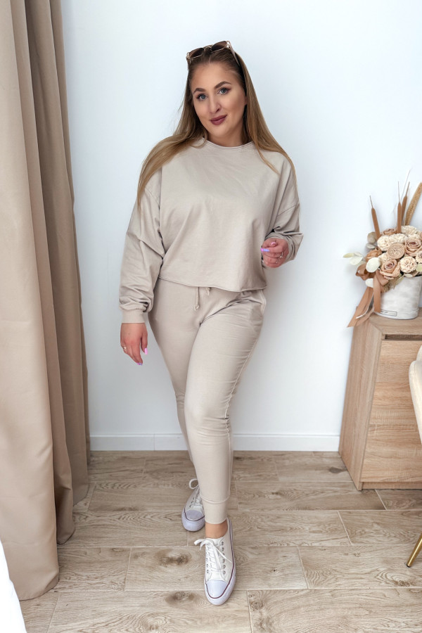 Komplet dresowy bluza oversize + spodnie dresowe Allesi - beż 1