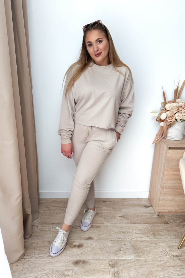 Komplet dresowy bluza oversize + spodnie dresowe Allesi - beż 10