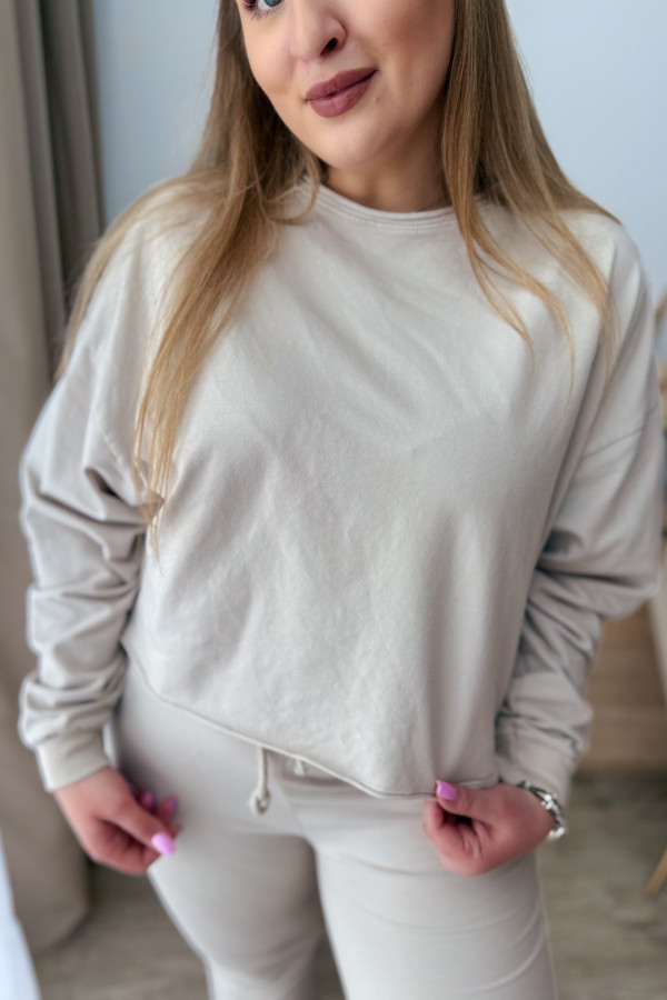 Komplet dresowy bluza oversize + spodnie dresowe Allesi - beż 9