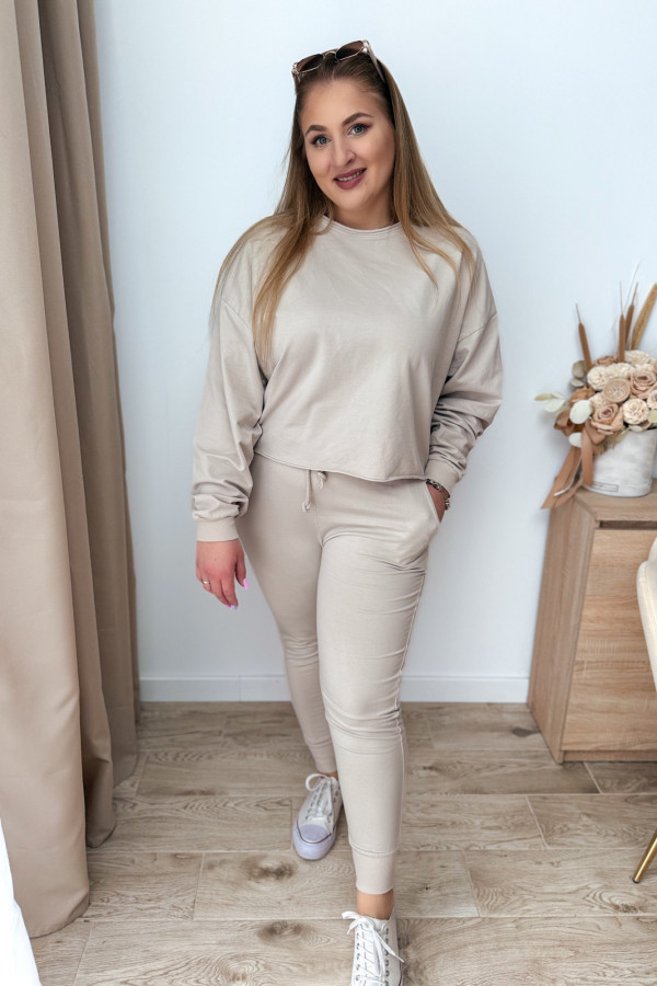 Komplet dresowy bluza oversize + spodnie dresowe Allesi - beż 8