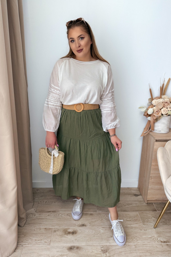 Spódnica z falbanami Cleo - khaki 1