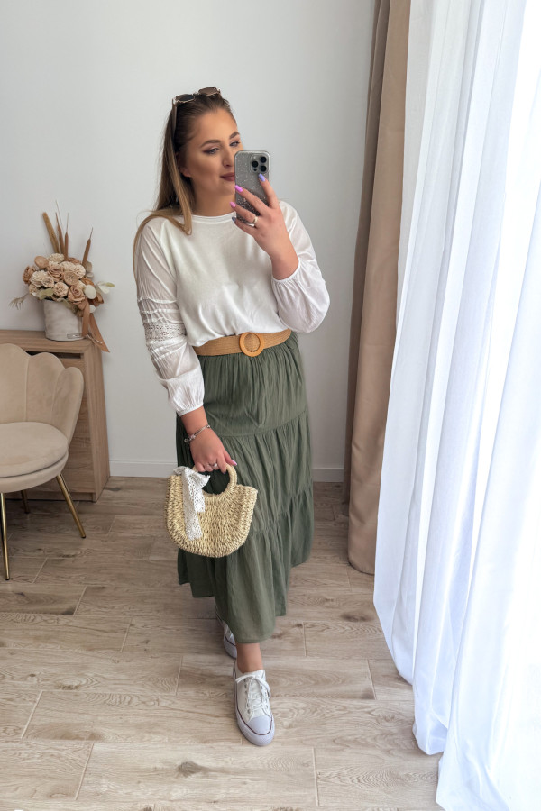 Spódnica z falbanami Cleo - khaki 3