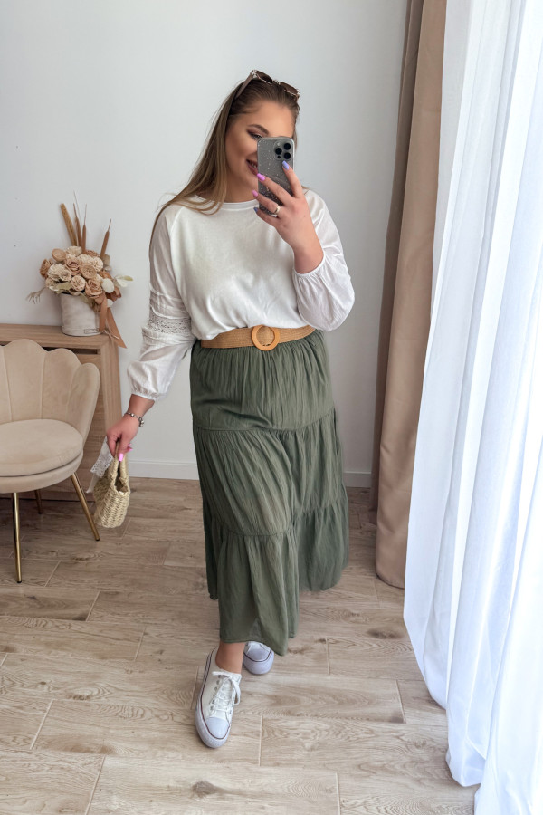 Spódnica z falbanami Cleo - khaki 6