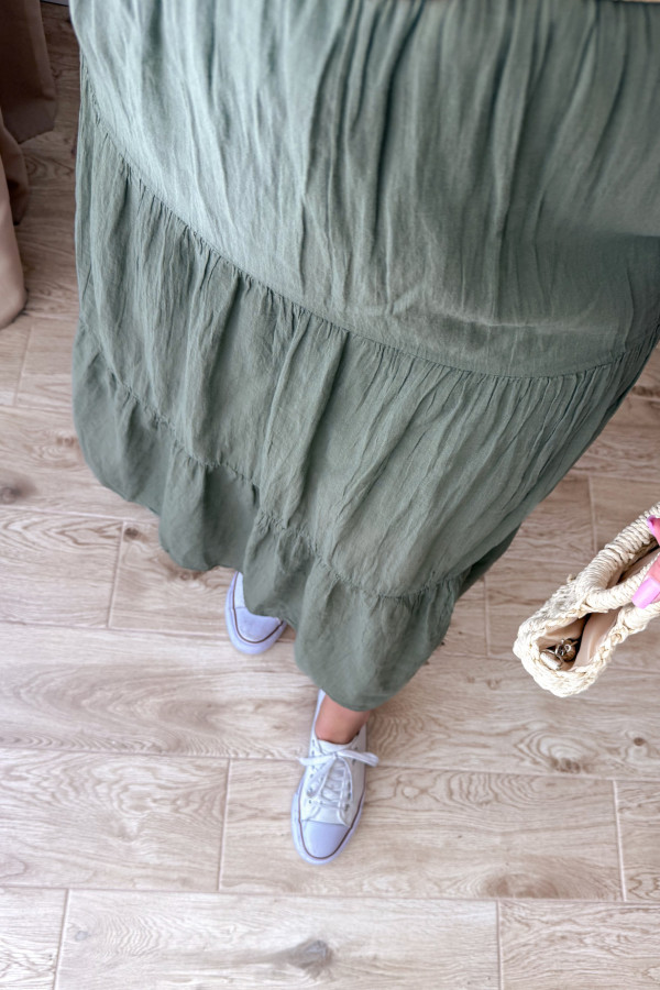 Spódnica z falbanami Cleo - khaki 8