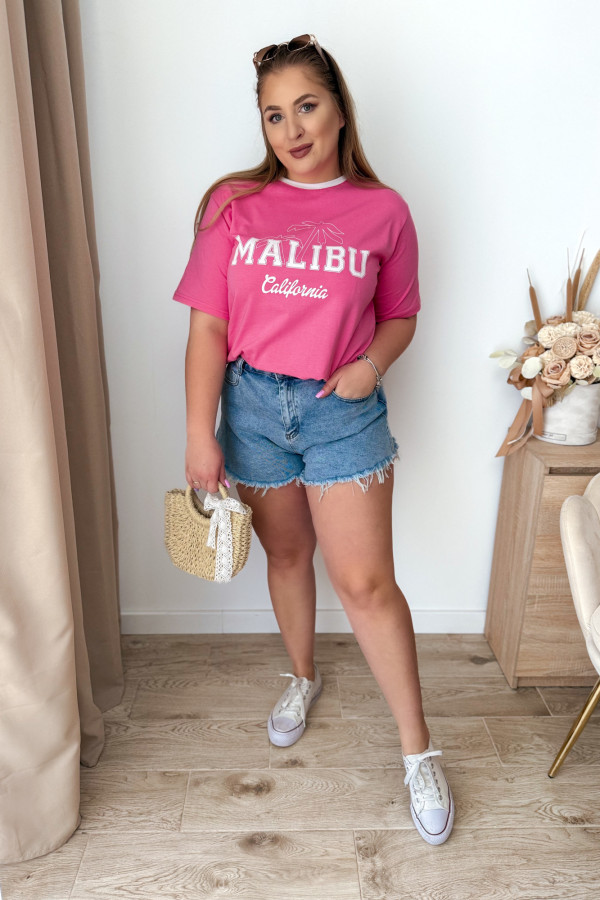 Koszulka bawełniana Malibu - różowa 8