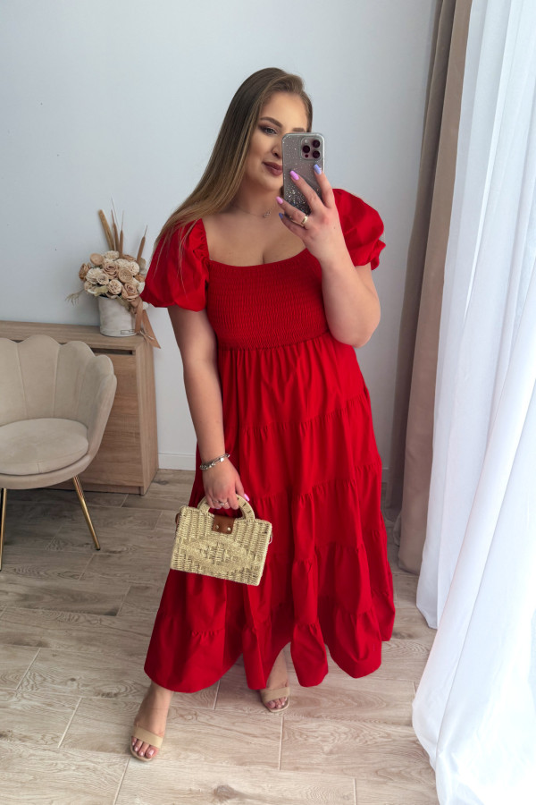 Sukienka z falbankami maxi Jette - czerwona 3