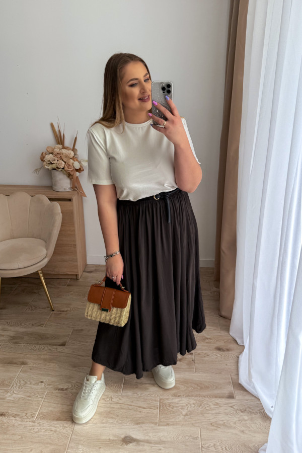 Spódnica maxi wiskozowa Nellie - czekolada 6