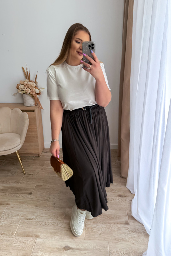 Spódnica maxi wiskozowa Nellie - czekolada 8