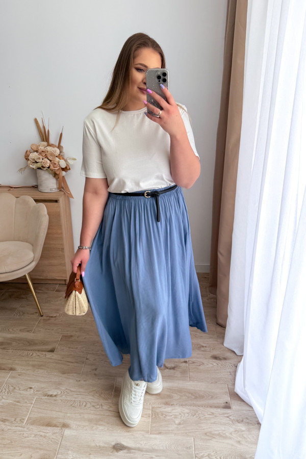 Spódnica maxi wiskozowa Nellie - jasny jeans 1