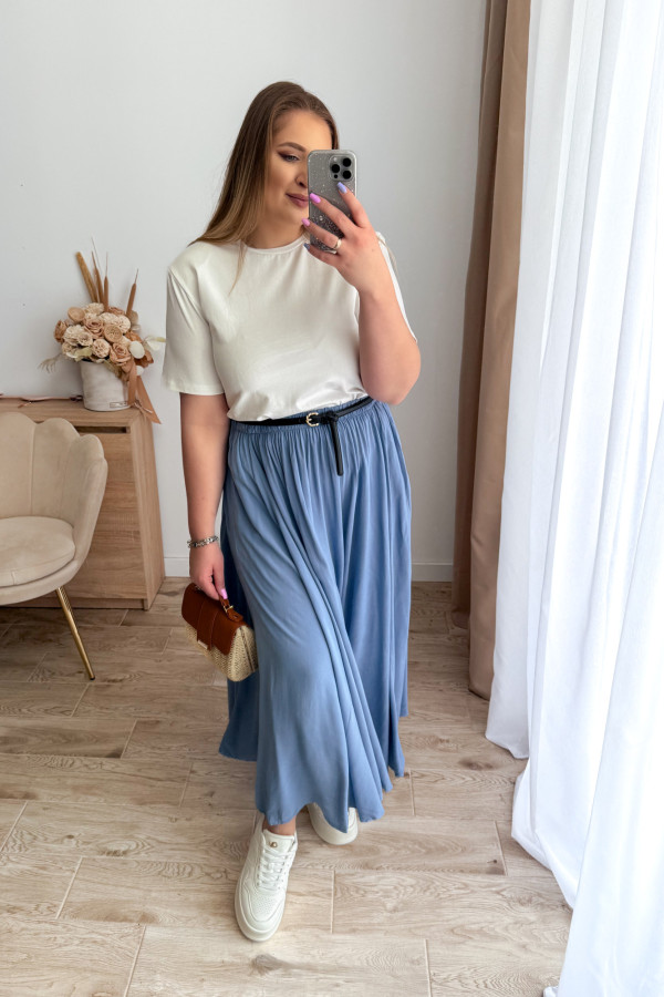 Spódnica maxi wiskozowa Nellie - jasny jeans 2