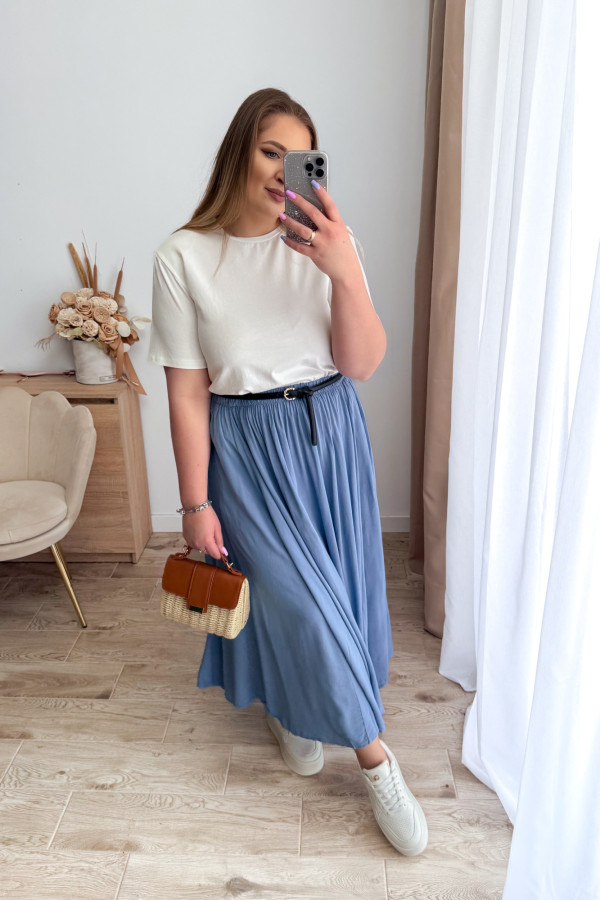 Spódnica maxi wiskozowa Nellie - jasny jeans 3