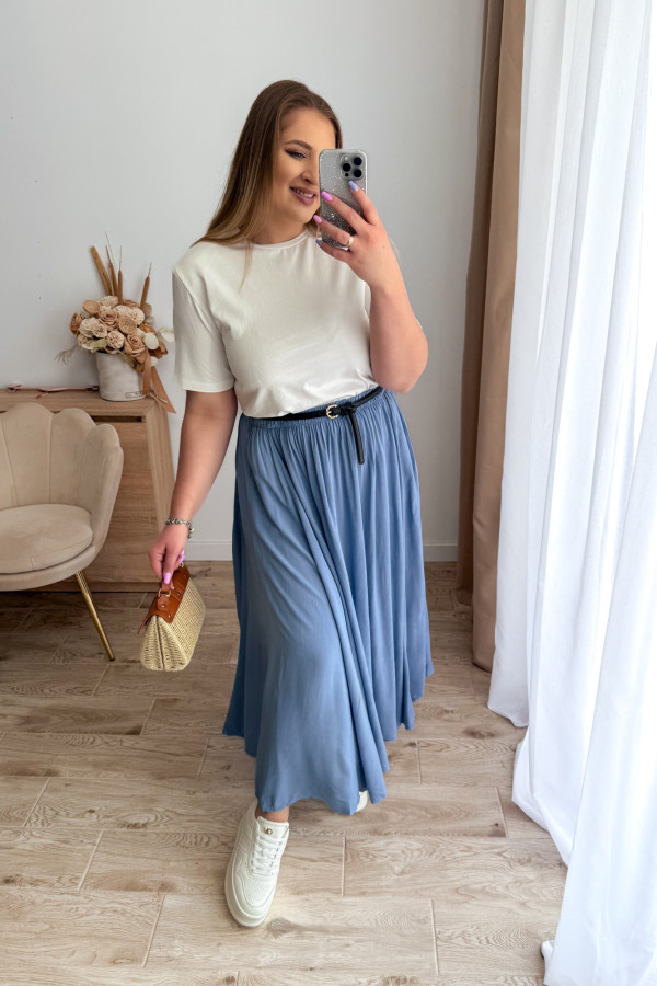 Spódnica maxi wiskozowa Nellie - jasny jeans 4