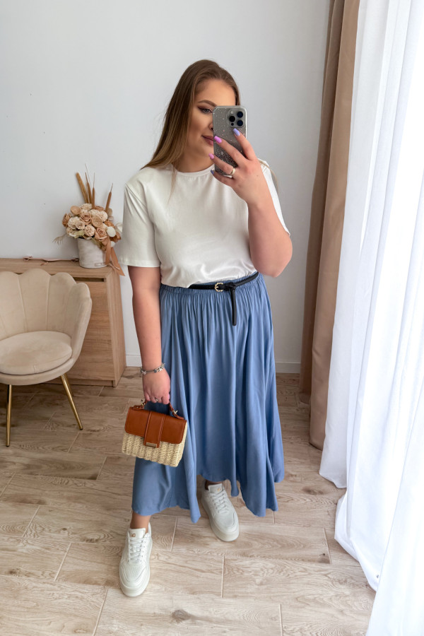 Spódnica maxi wiskozowa Nellie - jasny jeans 6