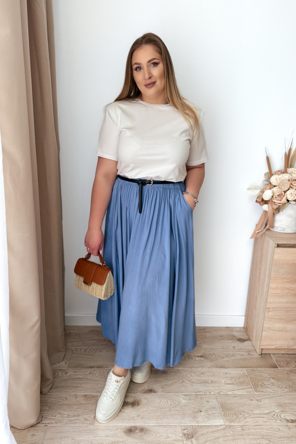 Spódnica maxi wiskozowa Nellie - jasny jeans 7