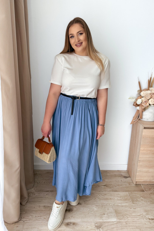 Spódnica maxi wiskozowa Nellie - jasny jeans 8
