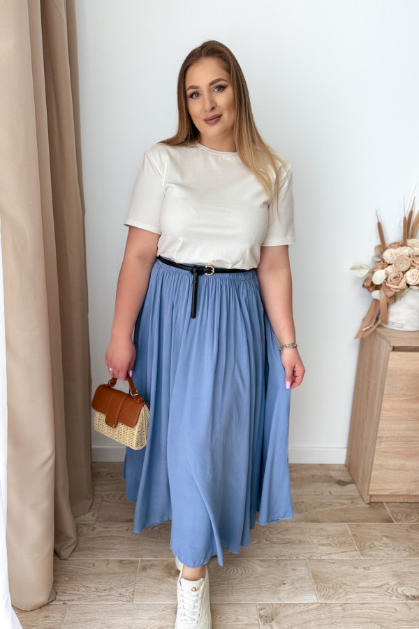 Spódnica maxi wiskozowa Nellie - jasny jeans 9