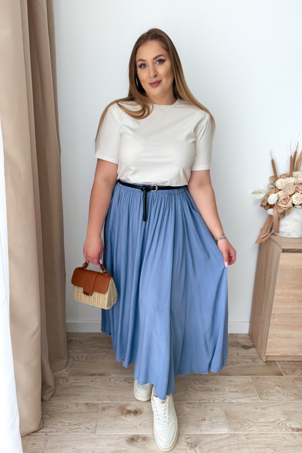 Spódnica maxi wiskozowa Nellie - jasny jeans