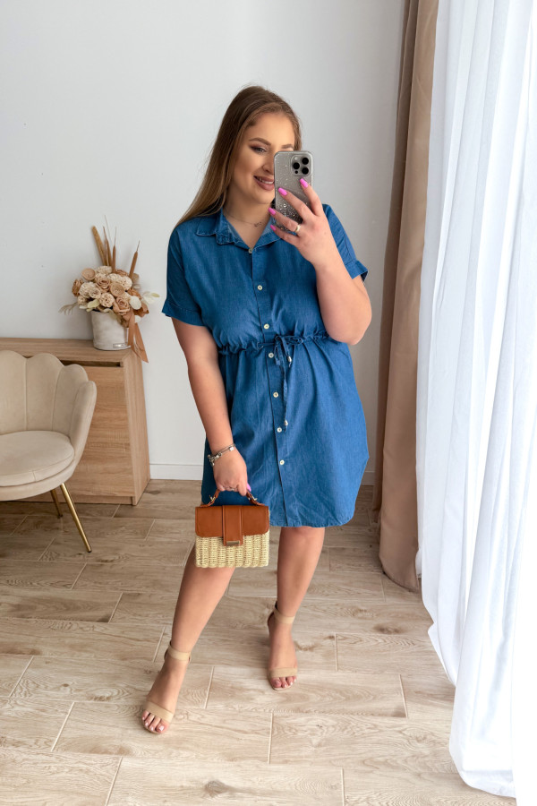 Sukienka szmizjerka Lumi - ciemny jeans 3