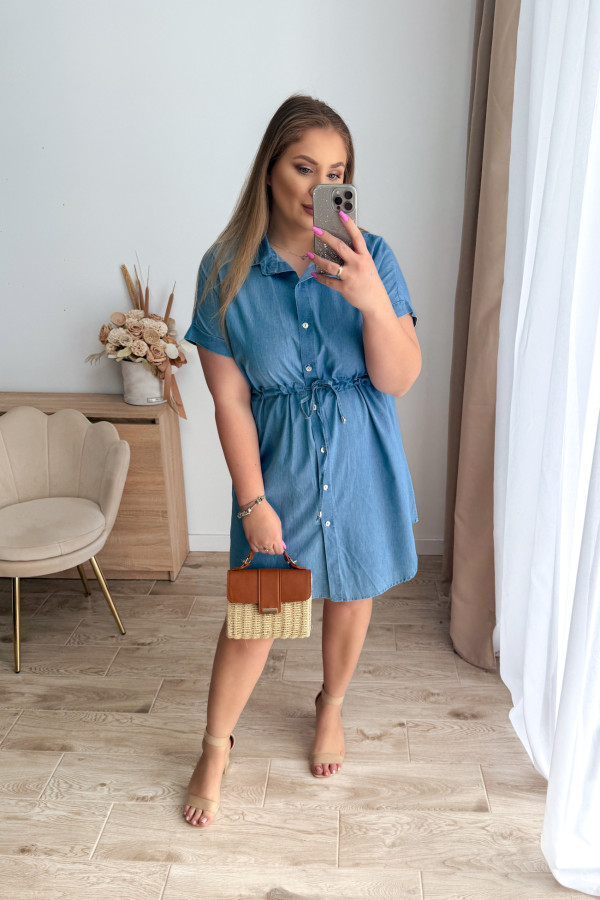 Sukienka szmizjerka Lumi - jasny jeans 1