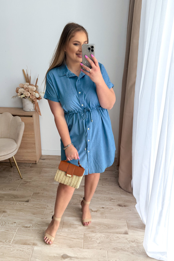 Sukienka szmizjerka Lumi - jasny jeans 4