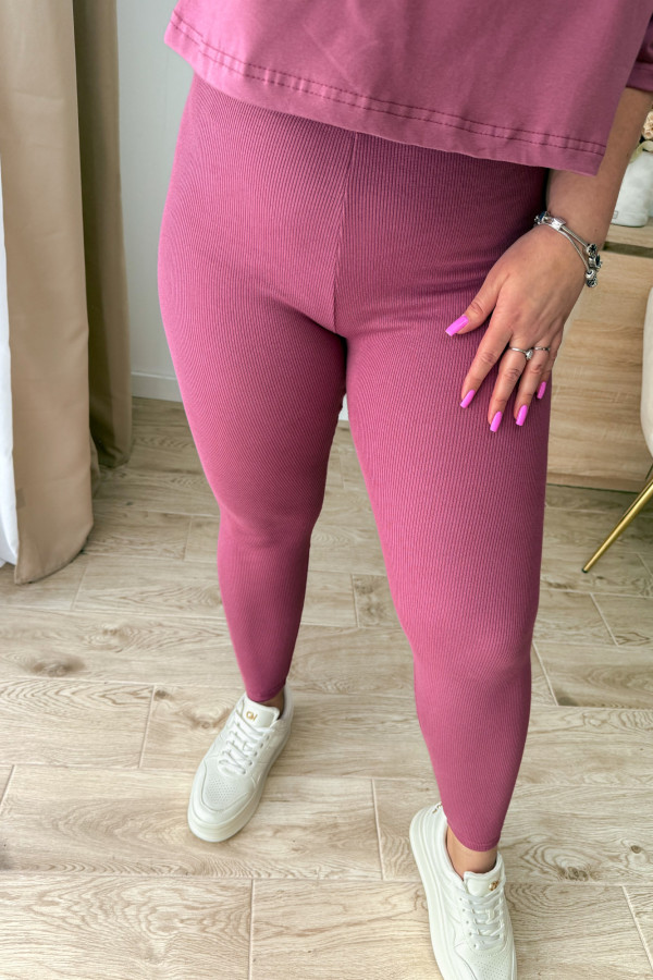 Komplet koszulka+prążkowane legginsy Tilly - jagoda 3